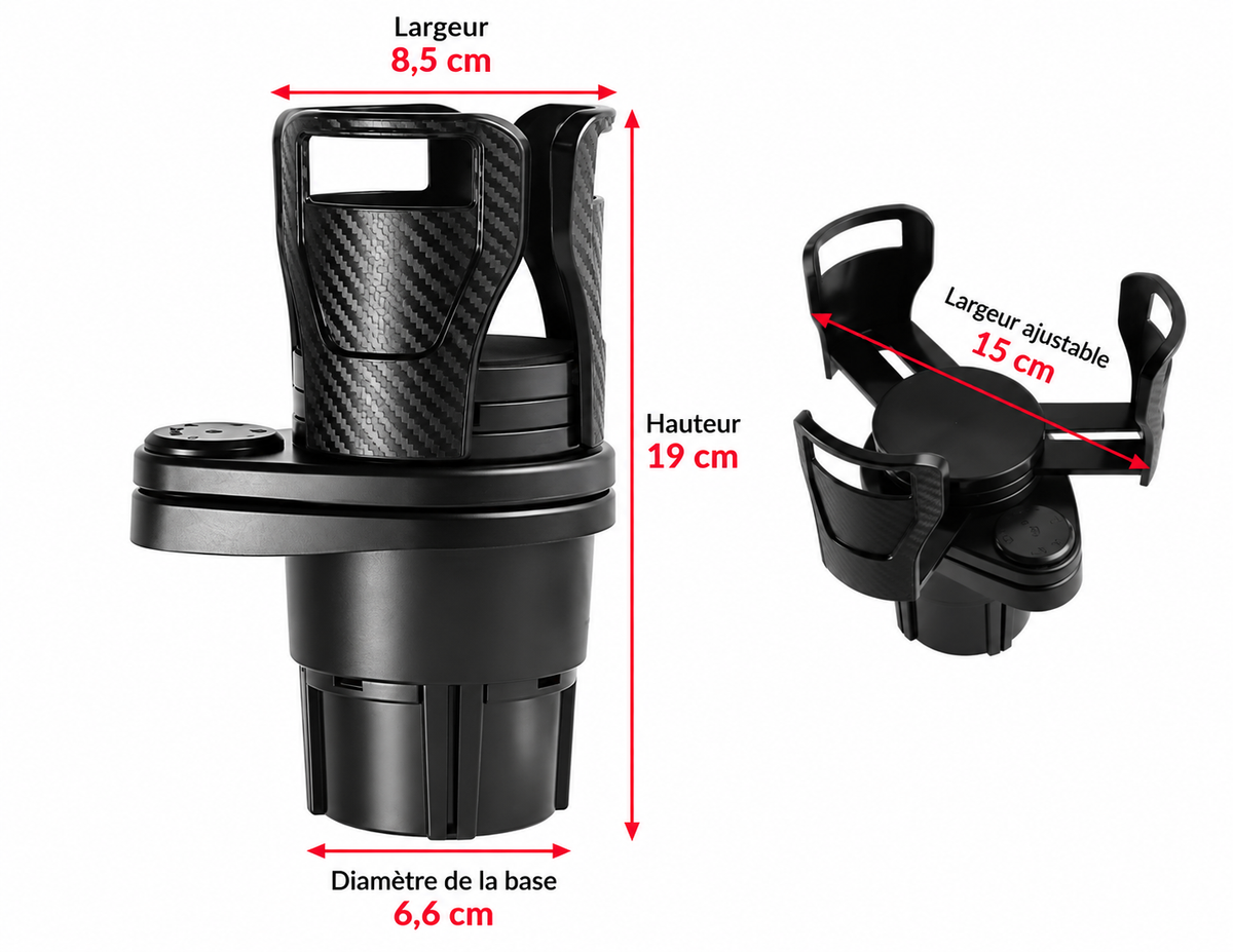 Lorniva AutoFlex™ — Porte-gobelet extensible pour voiture