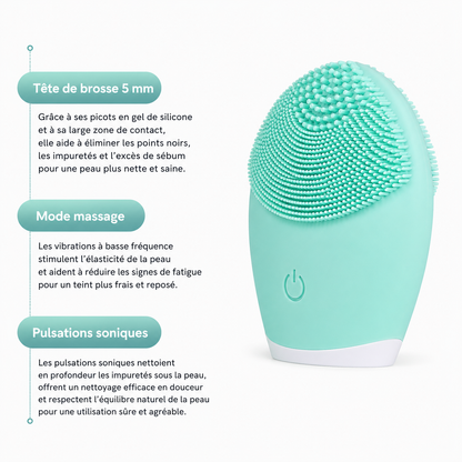 Lorniva PureGlow™ — Brosse nettoyante visage en silicone sonique